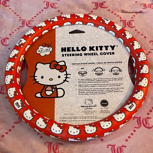 Hello Kitty Red and White Steering Wheel Cover - Picture 2 of 4